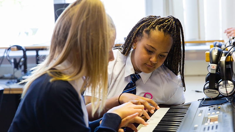Pupils in a music lesson